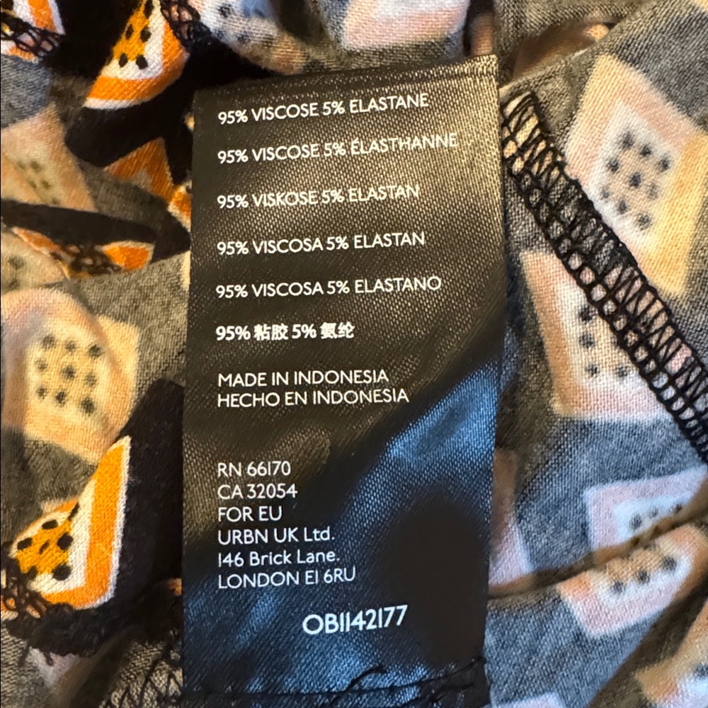 Anthropologie Maxi Skirt Black Motif (Orange/White) Long Flowy Skirt Size XS - Picture 15 of 16
